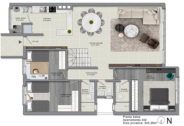 Planta baixa apartamento 402